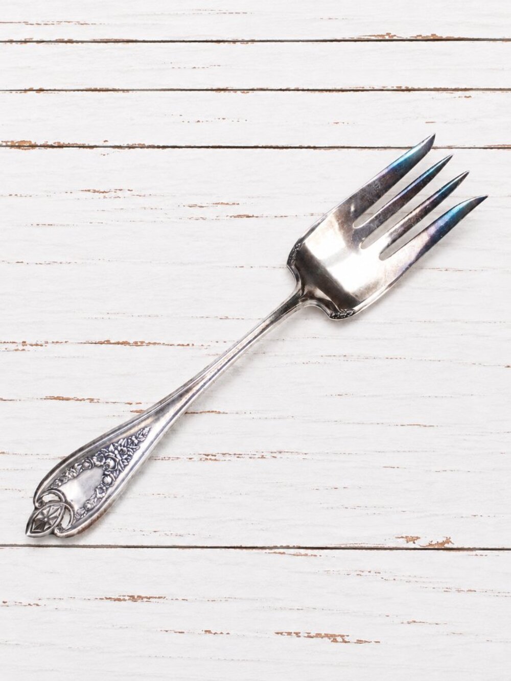 Rogers Bros 1847 XS Triple Silver Plate Cold Meat Fork, Serving Fork Old Colony